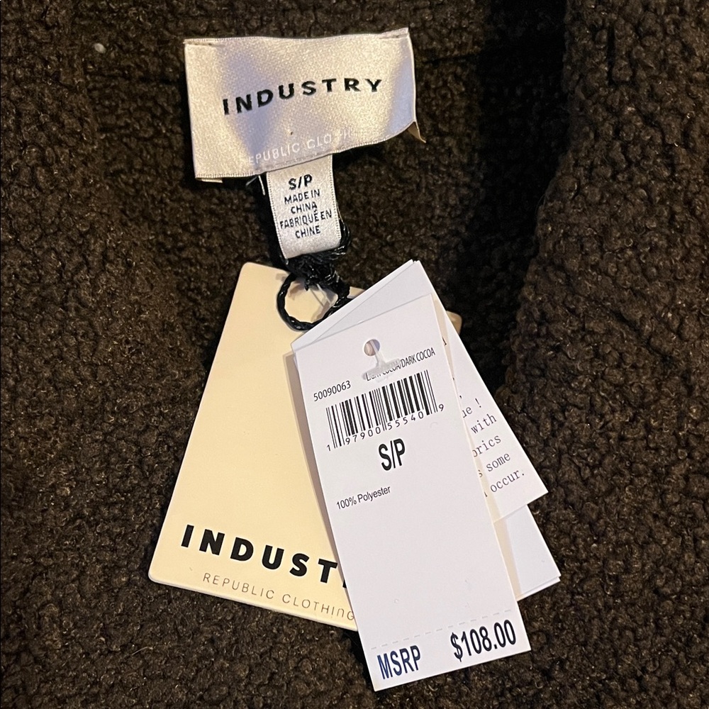 Industry faux leather faux fur Brown button up Vest - Picture 2 of 10